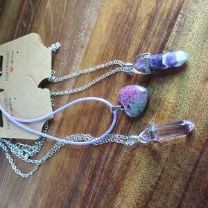 Natural healing stones necklaces , set of‎ 3